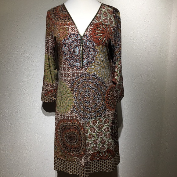 MSK Dresses & Skirts - Paisley Zipper Front Dress